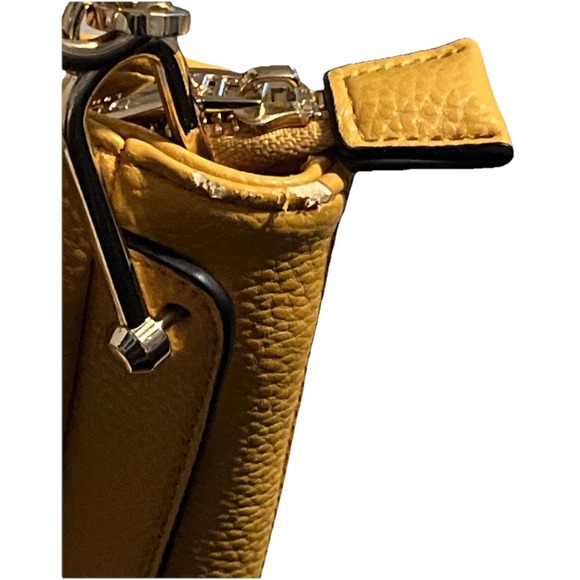 Dune London Yellow Pebbled Faux Leather Shoulder Bag Gold Hardware Tassel Charm - Picture 7 of 16